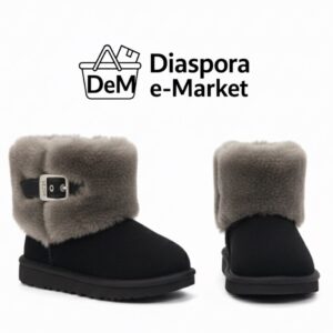 bottines chaudes bicolores à boucle métallique